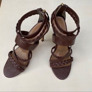 Ann Taylor Tara Woven Zip Sandal Cognac - 6M